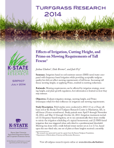 2014 Turfgrass Research Effects of Irrigation, Cutting Height, and