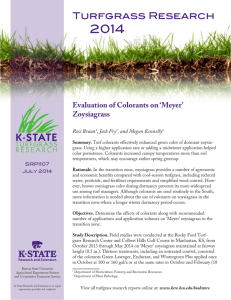 2014 Turfgrass Research Evaluation of Colorants on ‘Meyer’ Zoysiagrass