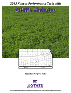 Alfalfa Varieties 2013 Kansas Performance Tests with Report of Progress 1097