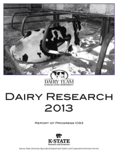Dairy Research 2013 Report of Progress 1093