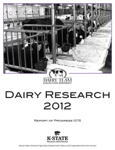 Dairy Research 2012 Report of Progress 1075