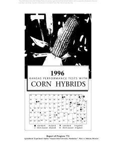 CORN HYBRIDS 1996 ★