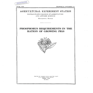 PHOSPHORUS  REQUIREMENTS IN  THE Historical Document Kansas Agricultural Experiment Station