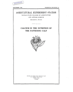 CALCIUM  IN  THE  NUTRITION  OF THE Historical Document