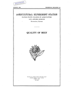 BEEF QUALITY  OF Historical Document Kansas Agricultural Experiment Station