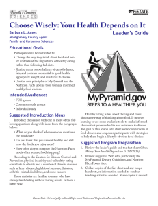 Choose Wisely: Your Health Depends on It Leader’s Guide Educational Goals
