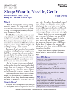 Sleep: Want It, Need It, Get It Fact Sheet Sleep