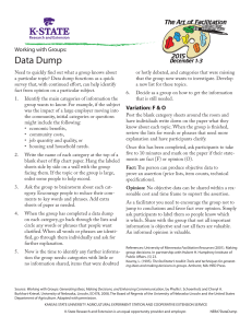 Data Dump Working with Groups: