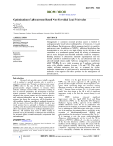 BIOMIRROR Optimisation of Abiraterone Based Non-Steroidal Lead Molecules