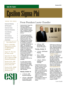 Epsilon Sigma Phi From President Laurie Chandler Alpha Rho Chapter