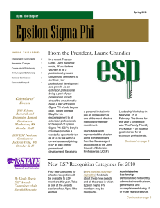 Epsilon Sigma Phi From the President, Laurie Chandler Alpha Rho Chapter