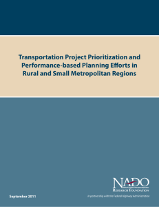 Transportation Project Prioritization and Performance-based Planning Efforts in