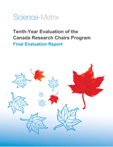 Tenth-Year Evaluation of the Canada Research Chairs Program Final Evaluation Report
