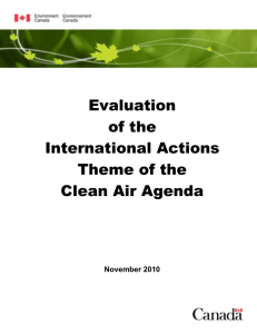 Evaluation of the International Actions Theme of the