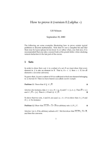 How to prove it (version 0.2.alpha :-) Ulf Nilsson September 25, 2000