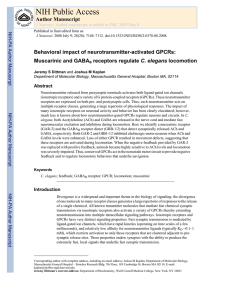 NIH Public Access Author Manuscript Behavioral impact of neurotransmitter-activated GPCRs: Muscarinic and GABA