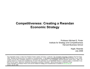 Competitiveness: Creating a Rwandan Economic Strategy