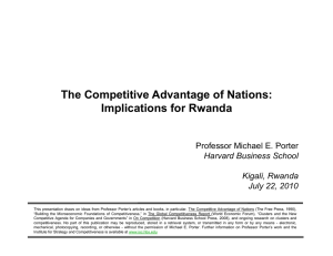 The Competitive Advantage of Nations: Implications for Rwanda P f Mi h