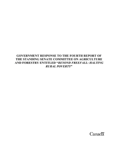 GOVERNMENT RESPONSE TO THE FOURTH REPORT OF BEYOND FREEFALL: HALTING