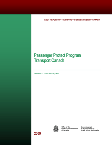 Passenger Protect Program Transport Canada  