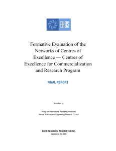 Formative Evaluation of the Networks of Centres of Excellence — Centres of