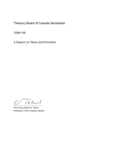 Treasury Board of Canada Secretariat 2008–09 A Report on Plans and Priorities