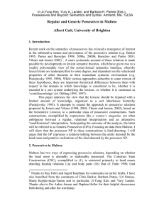 In Ji-Yung Kim, Yury A. Lander, and Barbara H. Partee (Eds.), Possessives and Beyond: Semantics and Syntax. Amherst, Ma.: GLSA