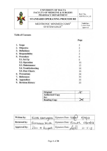 STANDARD OPERATING PROCEDURE MEDTRONIC MINIMED CGMS  SYSTEM GOLD