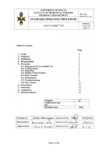 STANDARD OPERATING PROCEDURE ACCU-CHEK GO Ref. No.