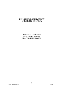 DEPARTMENT OF PHARMACY UNIVERSITY OF MALTA MEDICINAL CHEMISTRY 28