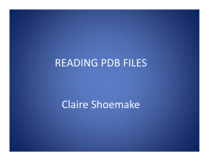 READING PDB FILES Claire Shoemake