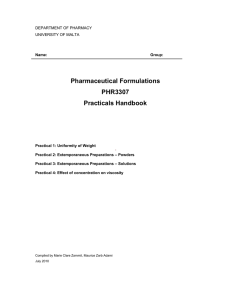  ʟ  ʟ  ʟ   ″ Pharmaceutical Formulations PHR3307