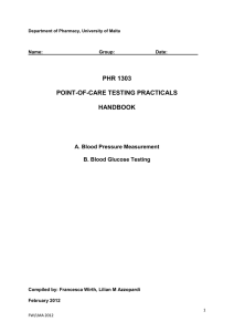 PHR 1303 POINT-OF-CARE TESTING PRACTICALS HANDBOOK