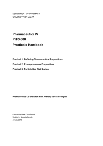 Pharmaceutics IV PHR4308 Practicals Handbook
