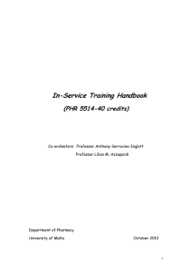 In-Service Training Handbook  (PHR 5514-40 credits)