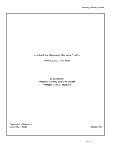 Handbook for Community Pharmacy Practice  Co-ordinators: Professor Anthony Serracino-Inglott