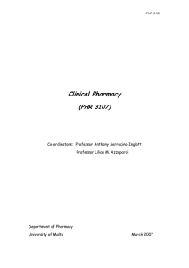 Clinical Pharmacy  (PHR 3107)