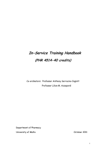 In-Service Training Handbook  (PHR 4514-40 credits)