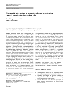 Pharmacist intervention program to enhance hypertension control: a randomised controlled trial