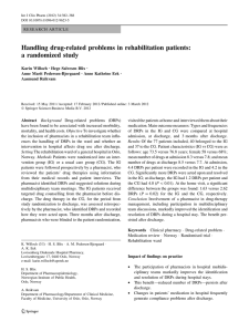 Handling drug-related problems in rehabilitation patients: a randomized study