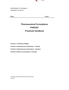诲  Pharmaceutical Formulations PHR3307