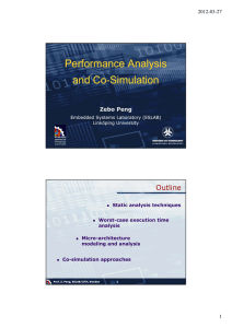 Performance Analysis and Co-Simulation Zebo Peng 2012-03-27
