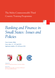 Banking and Finance in Small States: Issues and Policies