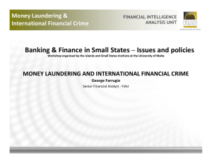 Banking &amp; Finance in Small States – Issues and policies