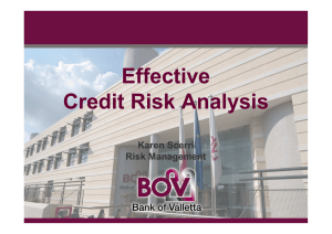 Effective Credit Risk Analysis Karen Scerri Risk Management
