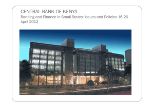 CENTRAL BANK OF KENYA April 2012