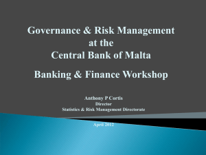 Governance &amp; Risk Management at the Central Bank of Malta