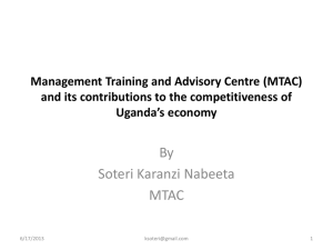 Management Training and Advisory Centre (MTAC) Uganda’s economy
