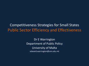 Public Sector Efficiency and Effectiveness Competitiveness Strategies for Small States