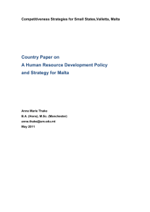Country Paper on A Human Resource Development Policy and Strategy for Malta